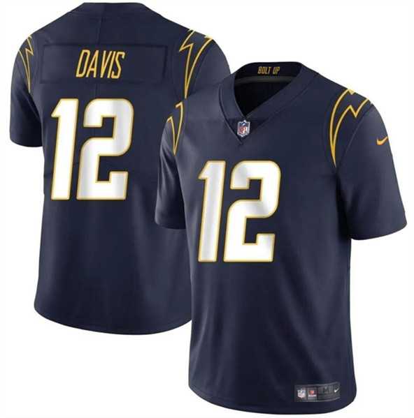Men & Women & Youth Los Angeles Chargers #12 Derius Davis Navy 2024 Vapor Limited Football Stitched Jersey->los angeles chargers->NFL Jersey